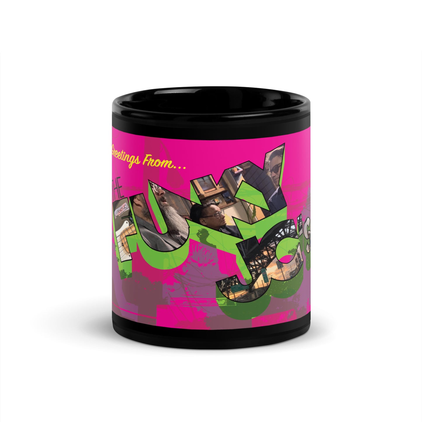 Greetings Black Glossy Mug