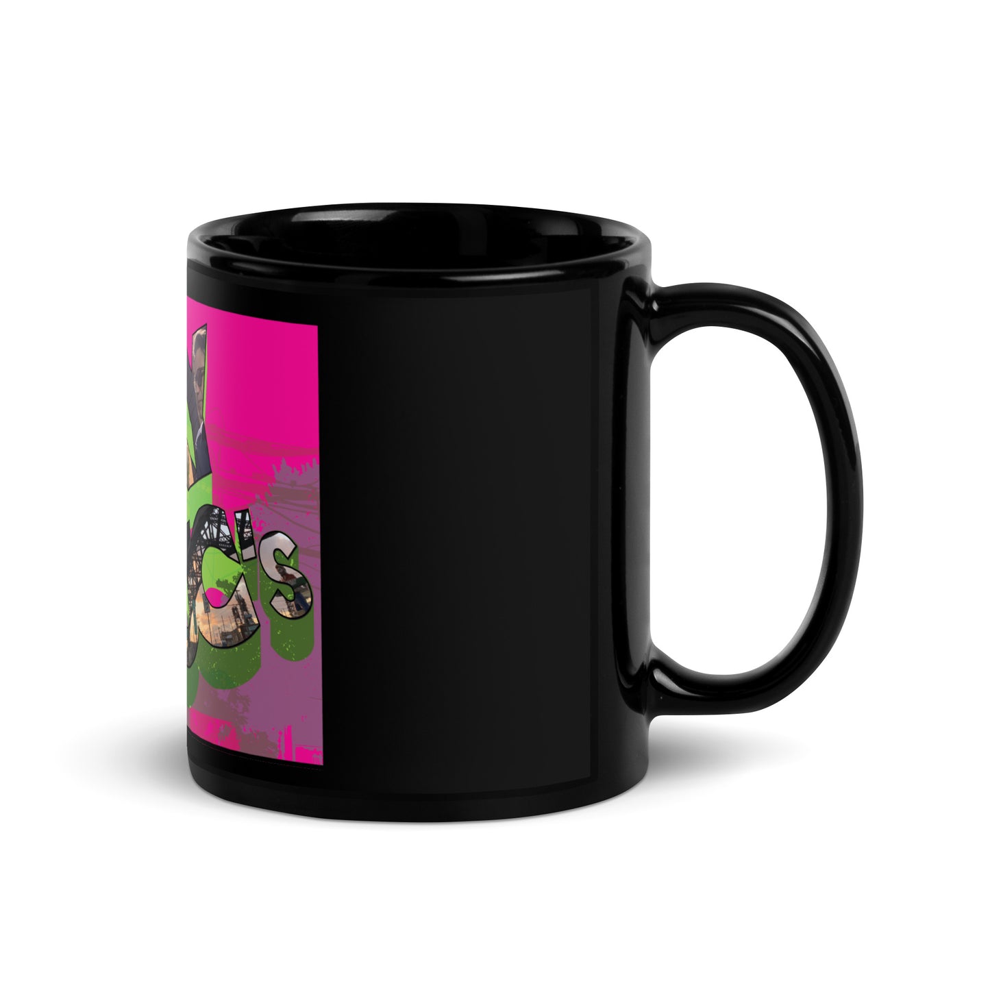 Greetings Black Glossy Mug