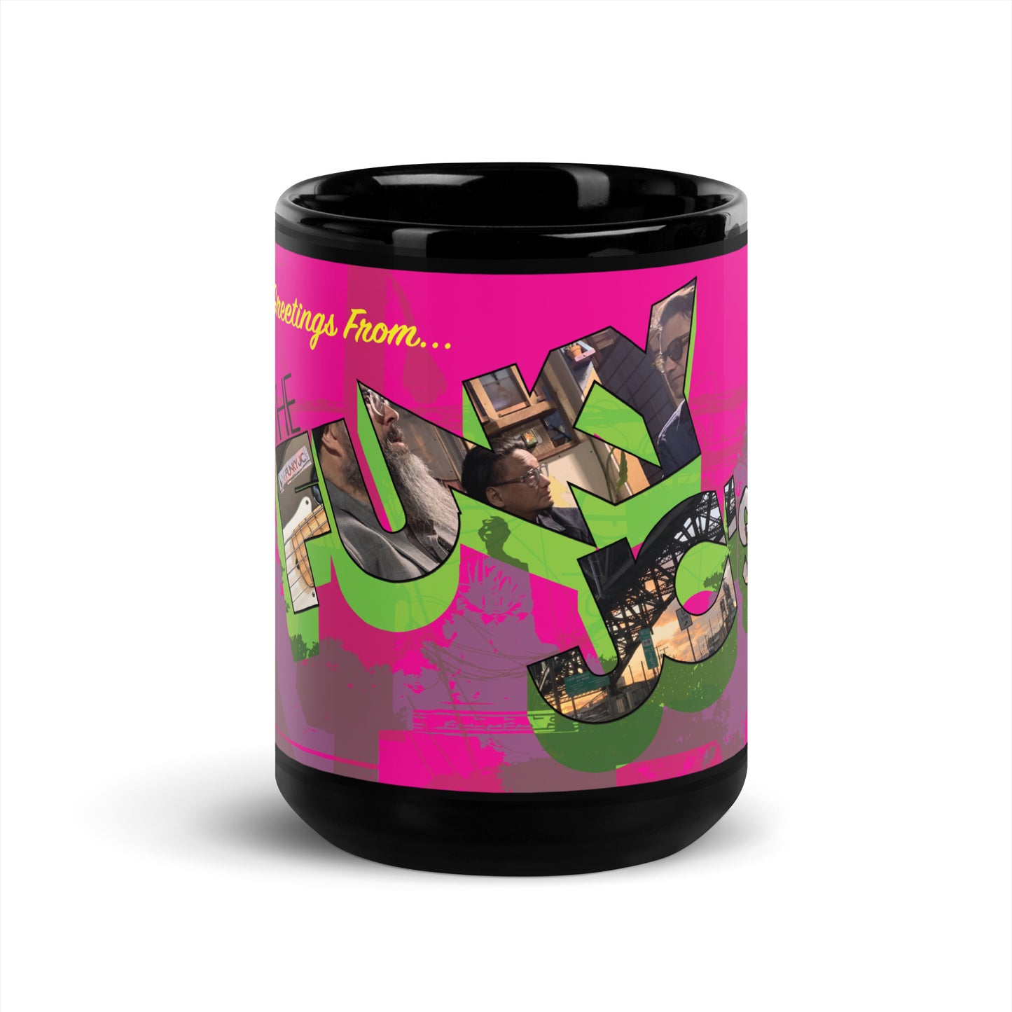 Greetings Black Glossy Mug