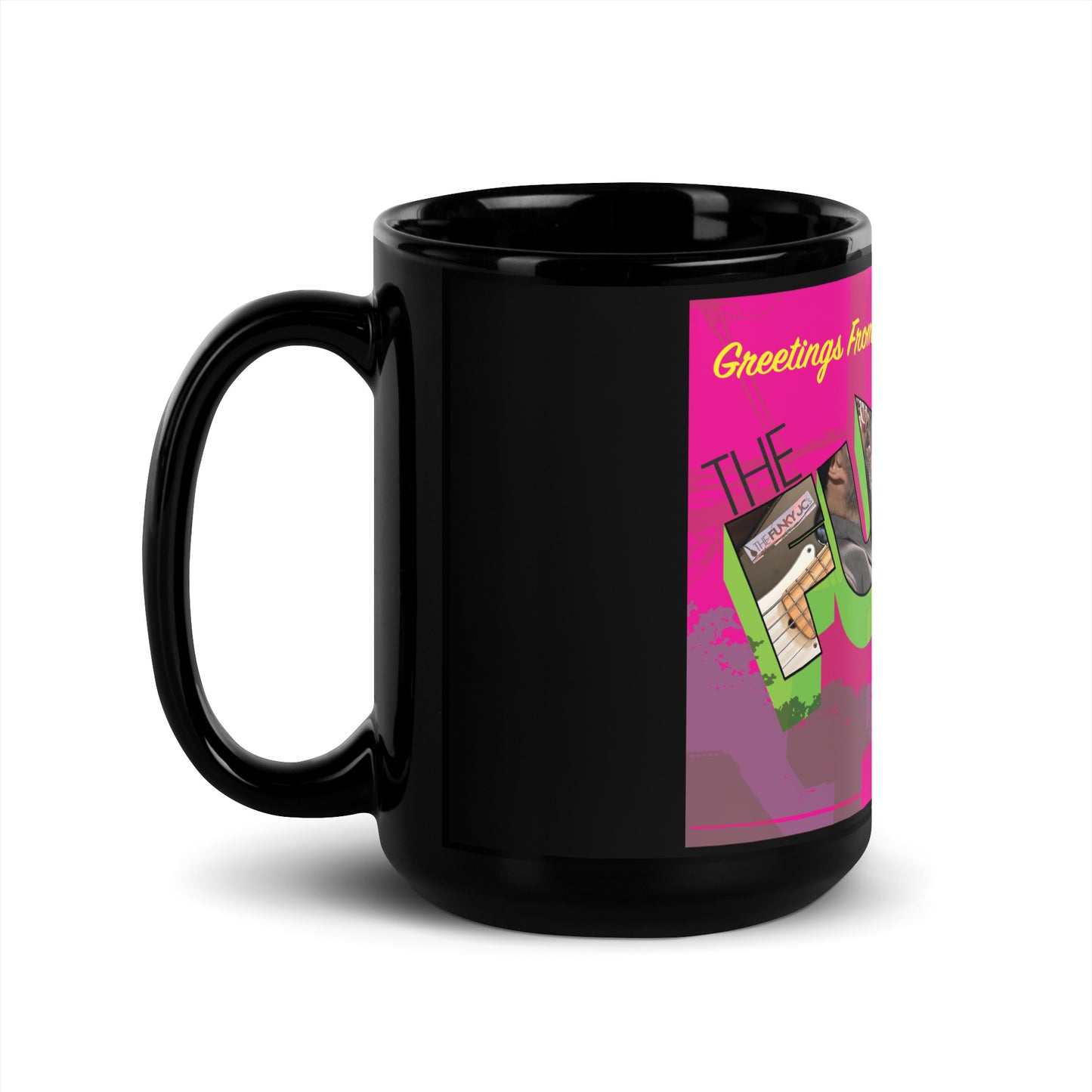 Greetings Black Glossy Mug