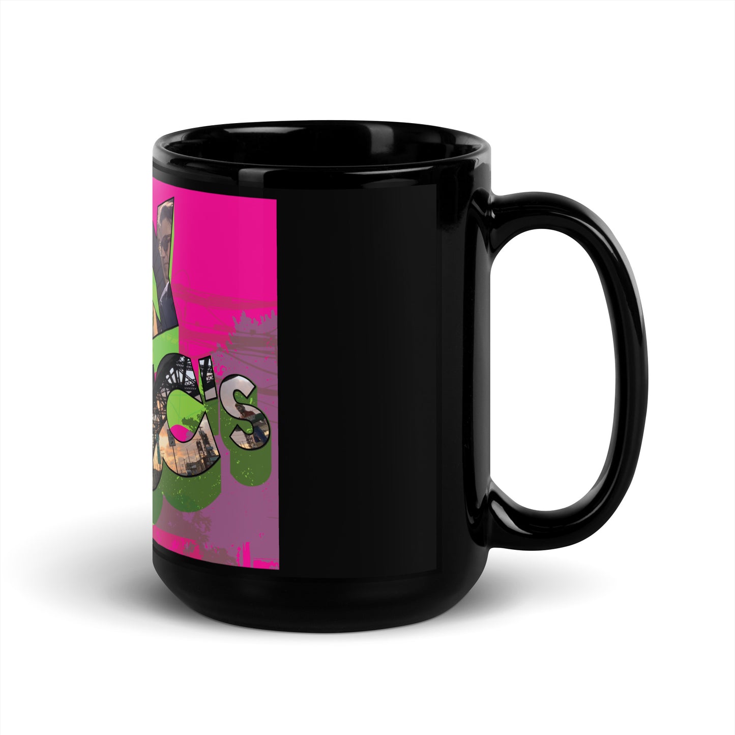 Greetings Black Glossy Mug